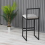 Hanah Home Taburete de Bar de Metal Gris